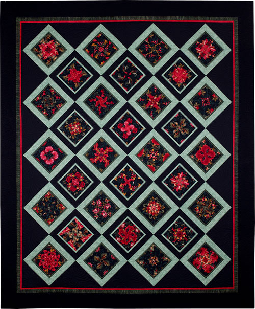 Midnight in the Garden quilt by Dawn White at First Light Designs