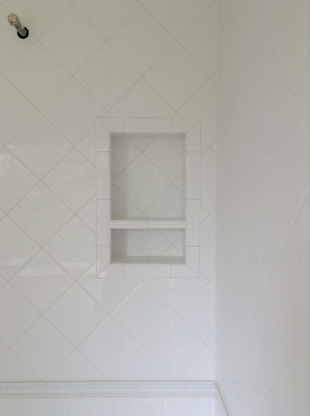 Week 8, shower tile with grout