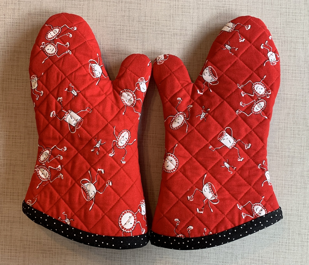 Cotton Oven Mitts, Merry Christmas Theme Heat Resistant Mitts