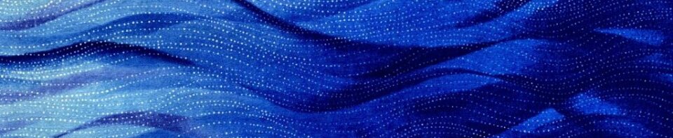 Abstract blue wave pattern with dotted texture.